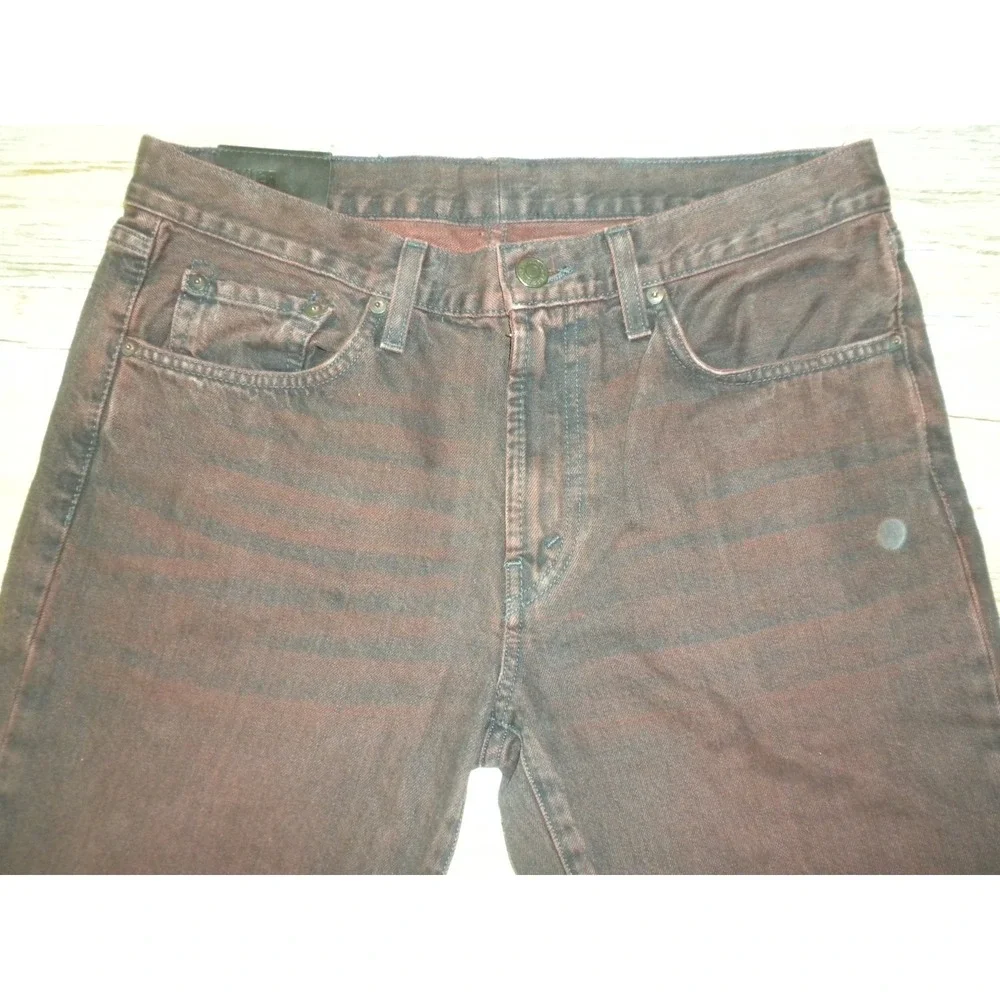 J Brand Tyler Jeans Mens 34x31 Oxblood Burgundy‎ Perfect Slim Fit Tapered Sleek